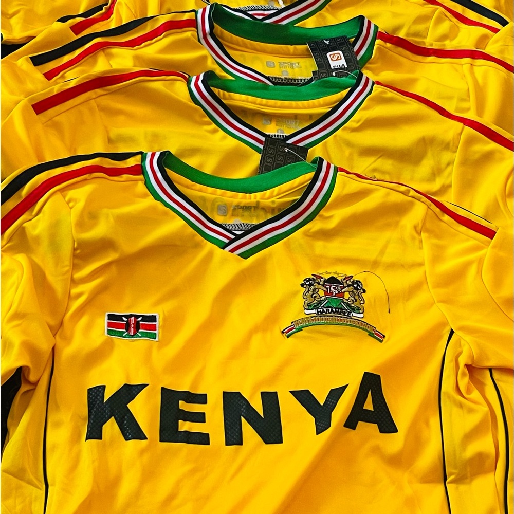 Sporto Kenya RED National Team Soccer Jersey with Green-Trim Collar